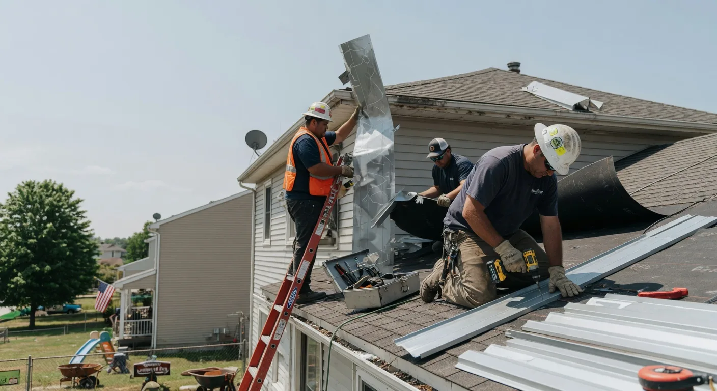 Storm Damage Metal Roof Repair in Waterport, NY